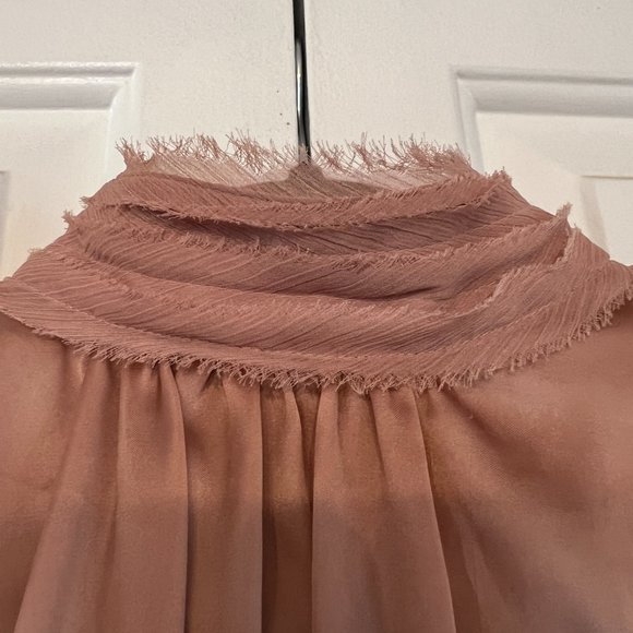 ZARA Pink High Neck Sleeveless Satin Blouse - Picture 2 of 7